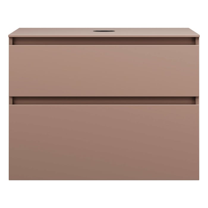 burgbad Lin20 Waschtischunterschrank mit Konsolenplatte 80 cm, 2 Auszüge, Beckenausschnitt mittig