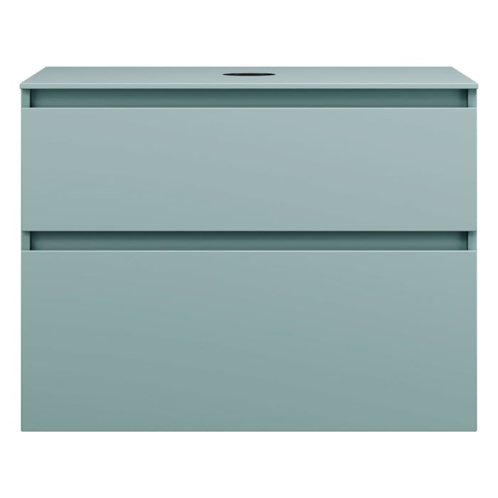 burgbad Lin20 Waschtischunterschrank mit Konsolenplatte 80 cm,  2 Auszüge, Beckenausschnitt mittig