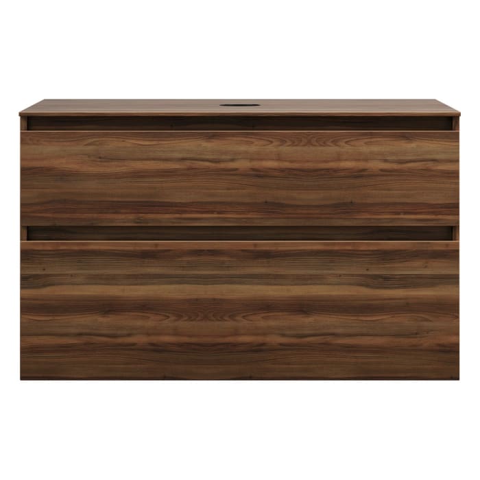 burgbad Lin20 Waschtischunterschrank mit Konsolenplatte 100 cm, 2 Auszüge, Beckenausschnitt mittig