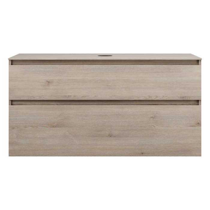 burgbad Lin20 Waschtischunterschrank mit Konsolenplatte 120 cm, 2 Auszüge, Beckenausschnitt mittig