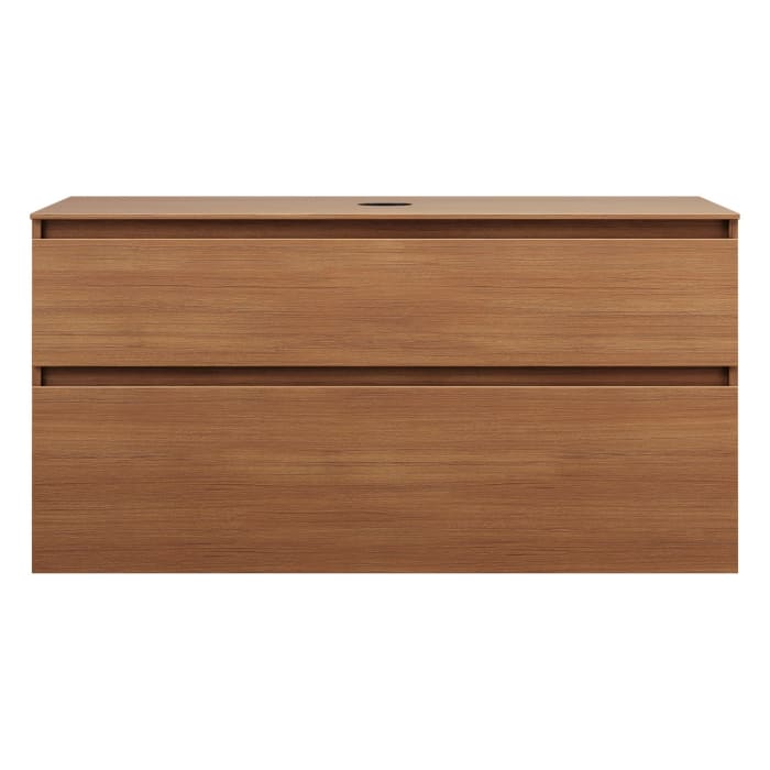 burgbad Lin20 Waschtischunterschrank mit Konsolenplatte 120 cm, 2 Auszüge, Beckenausschnitt mittig