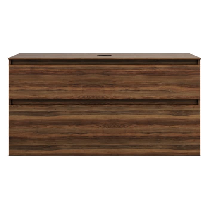 burgbad Lin20 Waschtischunterschrank mit Konsolenplatte 120 cm, 2 Auszüge, Beckenausschnitt mittig