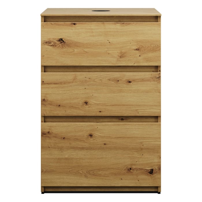 burgbad Lin20 Waschtischunterschrank mit Konsolenplatte 60 cm, 3 Auszüge, Beckenausschnitt mittig