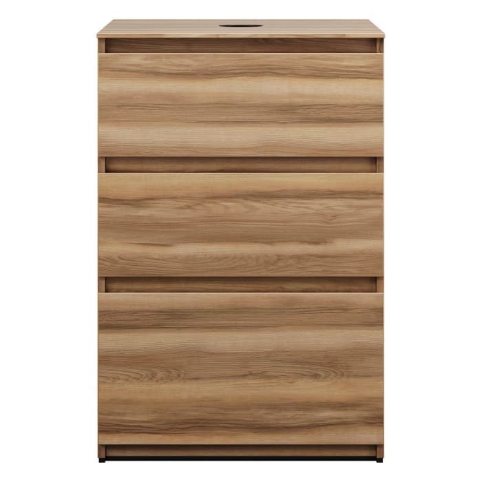 burgbad Lin20 Waschtischunterschrank mit Konsolenplatte 60 cm, 3 Auszüge, Beckenausschnitt mittig