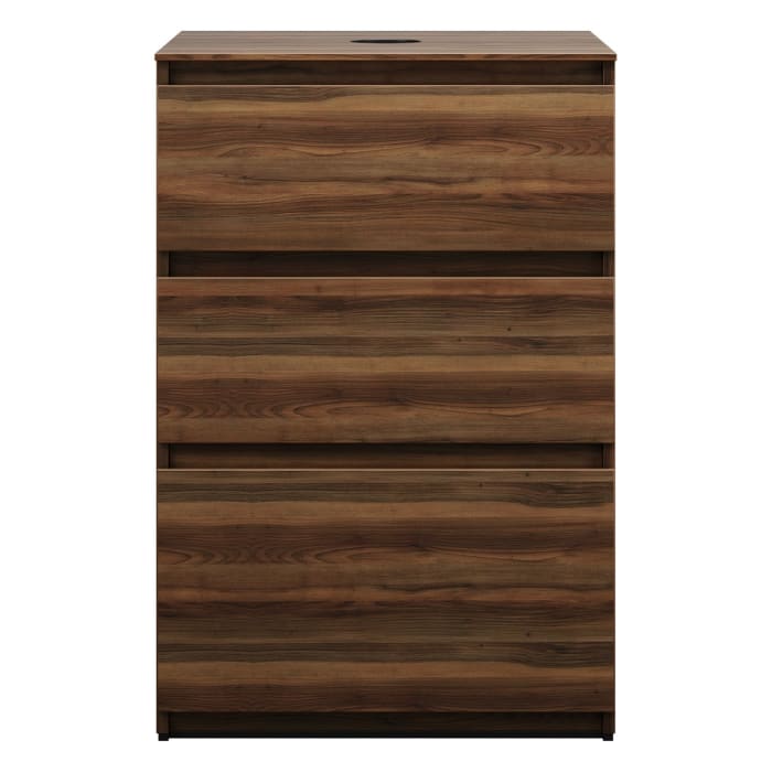 burgbad Lin20 Waschtischunterschrank mit Konsolenplatte 60 cm, 3 Auszüge, Beckenausschnitt mittig