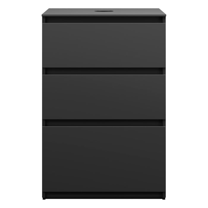 burgbad Lin20 Waschtischunterschrank mit Konsolenplatte 60 cm, 3 Auszüge, Beckenausschnitt mittig