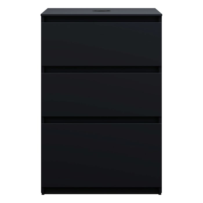 burgbad Lin20 Waschtischunterschrank mit Konsolenplatte 60 cm, 3 Auszüge, Beckenausschnitt mittig