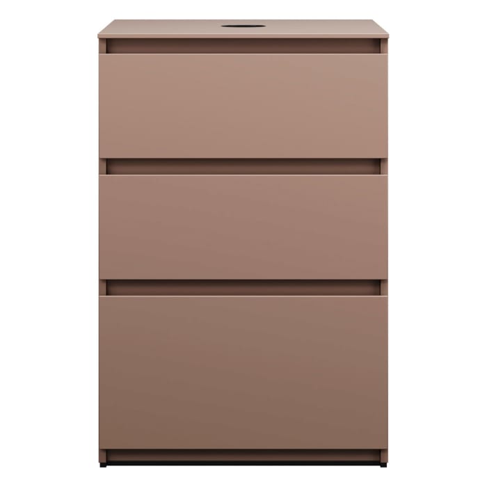 burgbad Lin20 Waschtischunterschrank mit Konsolenplatte 60 cm, 3 Auszüge, Beckenausschnitt mittig