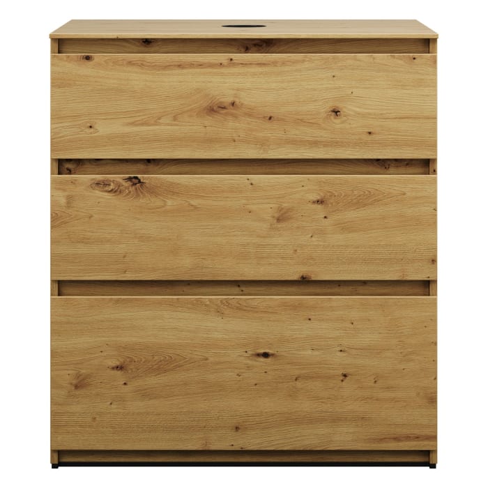 burgbad Lin20 Waschtischunterschrank mit Konsolenplatte 80 cm, 3 Auszüge, Beckenausschnitt mittig