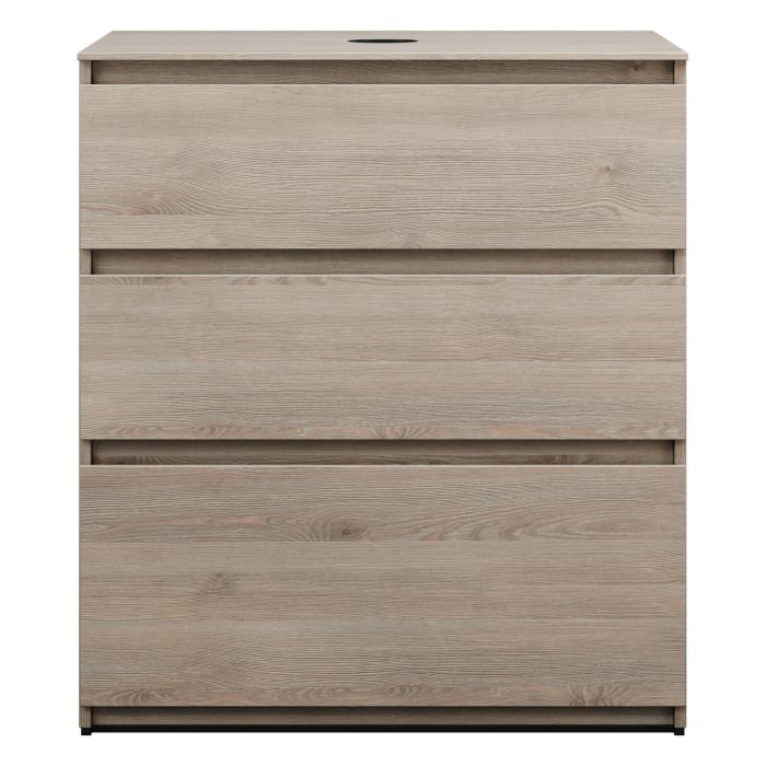 burgbad Lin20 Waschtischunterschrank mit Konsolenplatte 80 cm, 3 Auszüge, Beckenausschnitt mittig