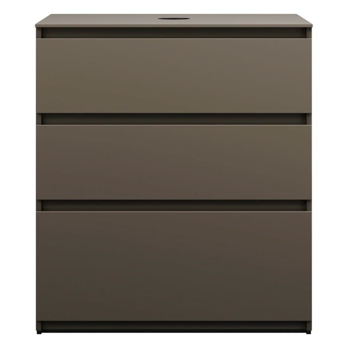 burgbad Lin20 Waschtischunterschrank mit Konsolenplatte 80 cm, 3 Auszüge, Beckenausschnitt mittig