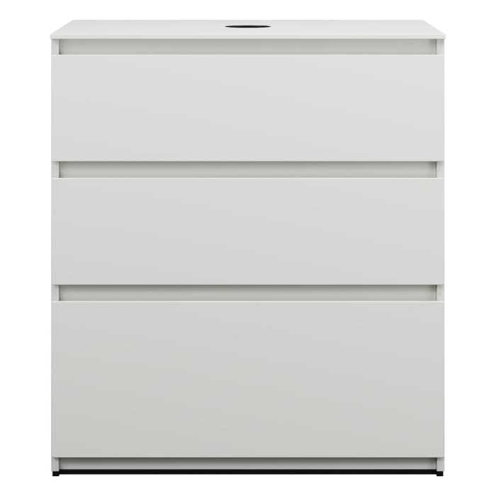 burgbad Lin20 Waschtischunterschrank mit Konsolenplatte 80 cm, 3 Auszüge, Beckenausschnitt mittig