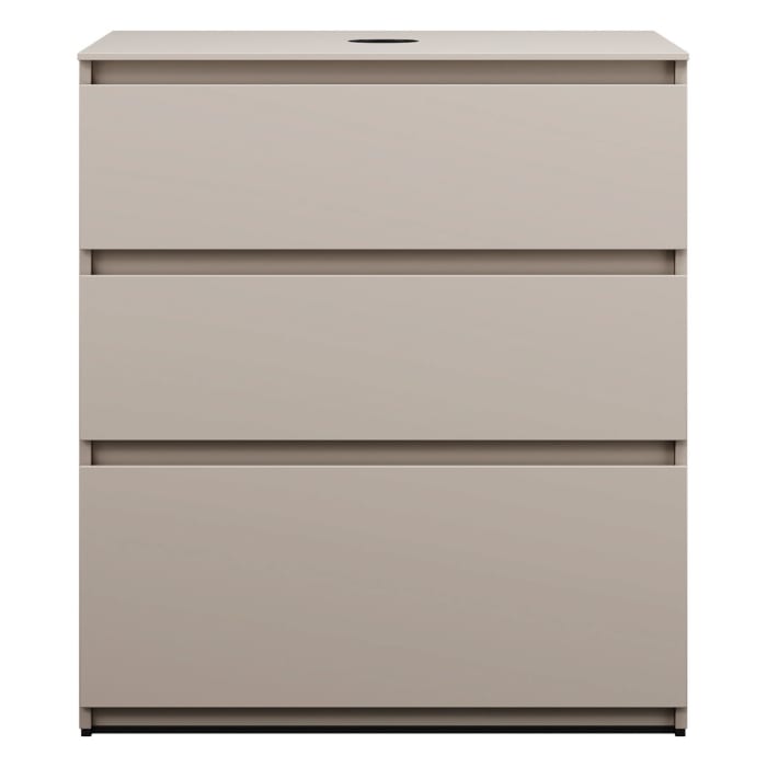 burgbad Lin20 Waschtischunterschrank mit Konsolenplatte 80 cm, 3 Auszüge, Beckenausschnitt mittig