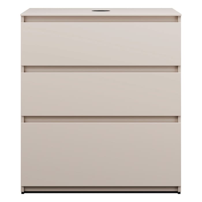 burgbad Lin20 Waschtischunterschrank mit Konsolenplatte 80 cm, 3 Auszüge, Beckenausschnitt mittig