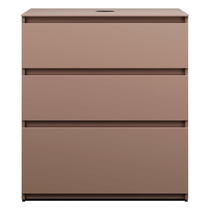 burgbad Lin20 Waschtischunterschrank mit Konsolenplatte 80 cm, 3 Auszüge, Beckenausschnitt mittig