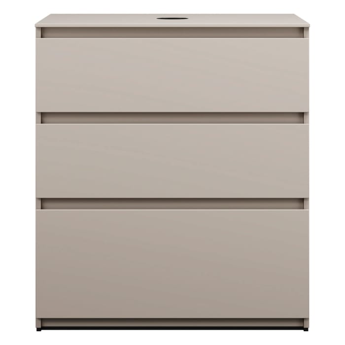 burgbad Lin20 Waschtischunterschrank mit Konsolenplatte 80 cm, 3 Auszüge, Beckenausschnitt mittig