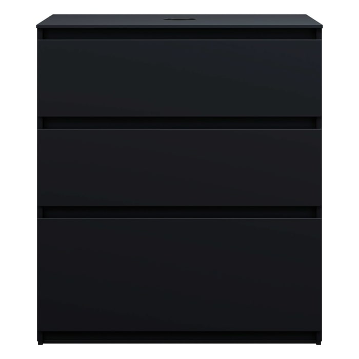 burgbad Lin20 Waschtischunterschrank mit Konsolenplatte 80 cm, 3 Auszüge, Beckenausschnitt mittig