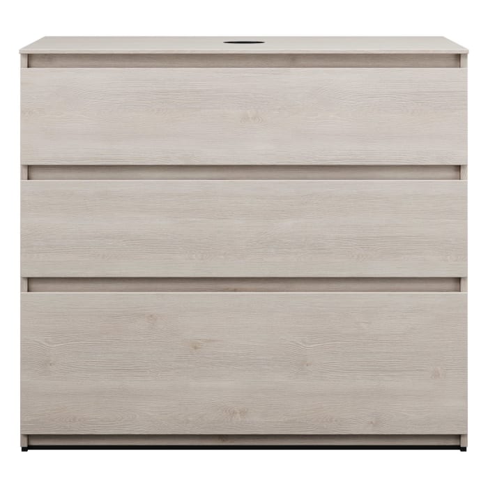 burgbad Lin20 Waschtischunterschrank mit Konsolenplatte 100 cm, 3 Auszüge, Beckenausschnitt mittig