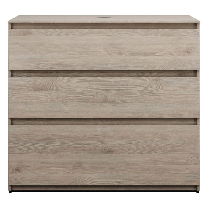 burgbad Lin20 Waschtischunterschrank mit Konsolenplatte 100 cm, 3 Auszüge, Beckenausschnitt mittig