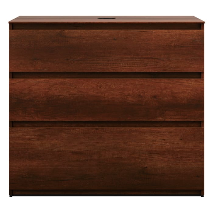 burgbad Lin20 Waschtischunterschrank mit Konsolenplatte 100 cm, 3 Auszüge, Beckenausschnitt mittig