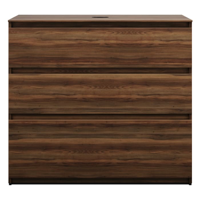 burgbad Lin20 Waschtischunterschrank mit Konsolenplatte 100 cm, 3 Auszüge, Beckenausschnitt mittig