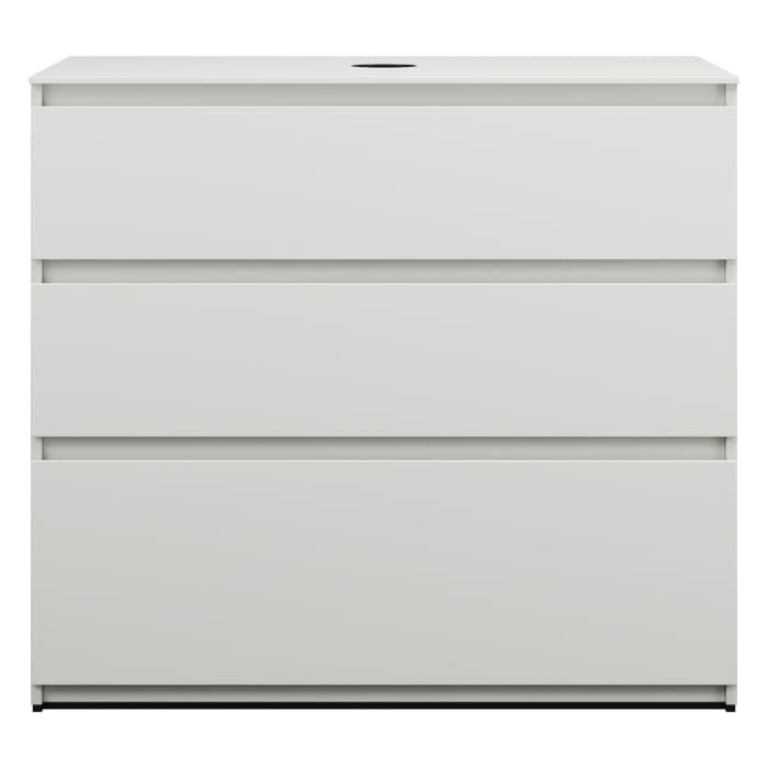 burgbad Lin20 Waschtischunterschrank mit Konsolenplatte 100 cm, 3 Auszüge, Beckenausschnitt mittig