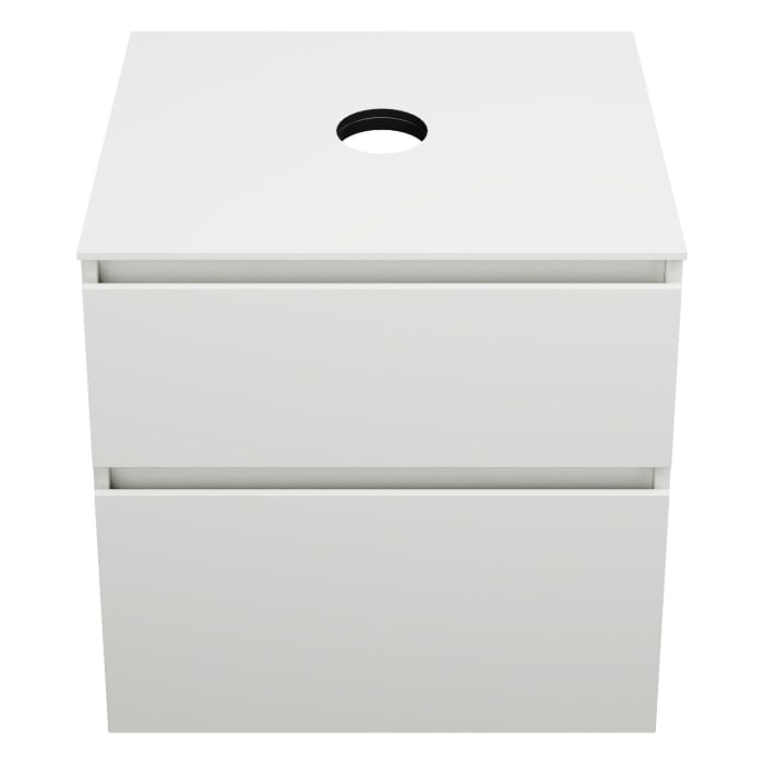 burgbad Lin20 Waschtischunterschrank mit Konsolenplatte 60 cm, 2 Auszüge, Beckenausschnitt mittig