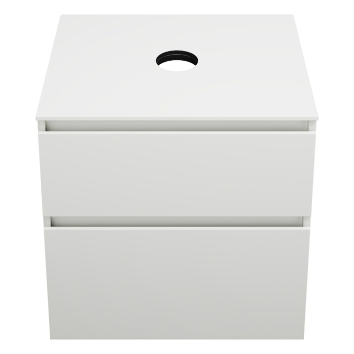 burgbad Lin20 Waschtischunterschrank mit Konsolenplatte 60 cm, 2 Auszüge, Beckenausschnitt mittig