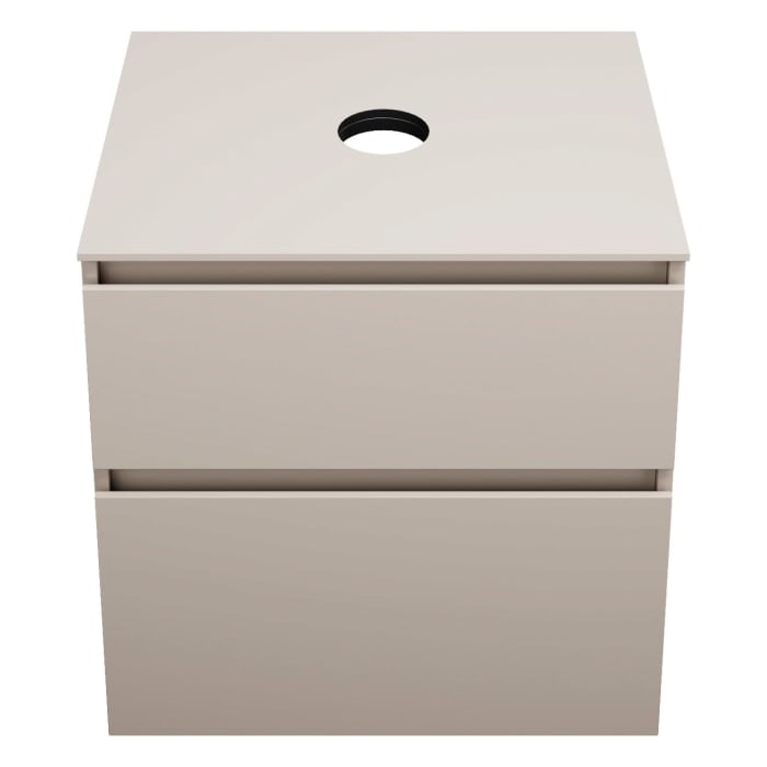 burgbad Lin20 Waschtischunterschrank mit Konsolenplatte 60 cm, 2 Auszüge, Beckenausschnitt mittig