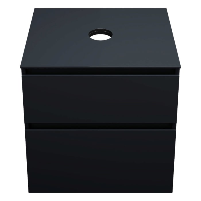 burgbad Lin20 Waschtischunterschrank mit Konsolenplatte 60 cm, 2 Auszüge, Beckenausschnitt mittig