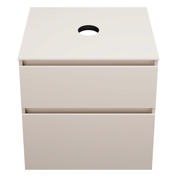 burgbad Lin20 Waschtischunterschrank mit Konsolenplatte 60 cm, 2 Auszüge, Beckenausschnitt mittig