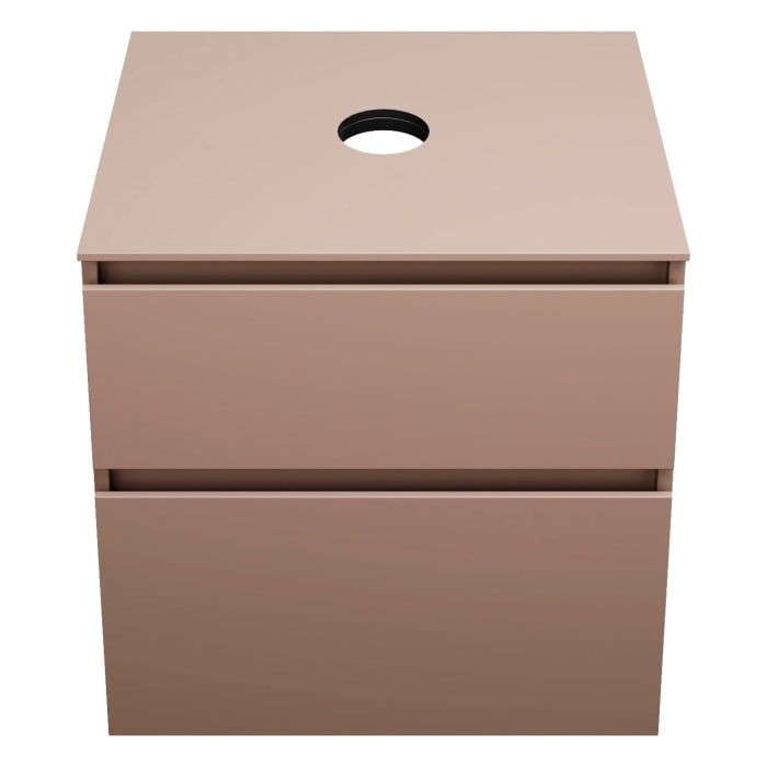 burgbad Lin20 Waschtischunterschrank mit Konsolenplatte 60 cm, 2 Auszüge, Beckenausschnitt mittig