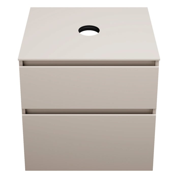 burgbad Lin20 Waschtischunterschrank mit Konsolenplatte 60 cm, 2 Auszüge, Beckenausschnitt mittig