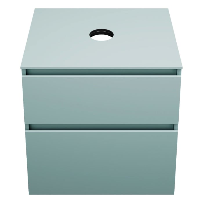 burgbad Lin20 Waschtischunterschrank mit Konsolenplatte 60 cm, 2 Auszüge, Beckenausschnitt mittig