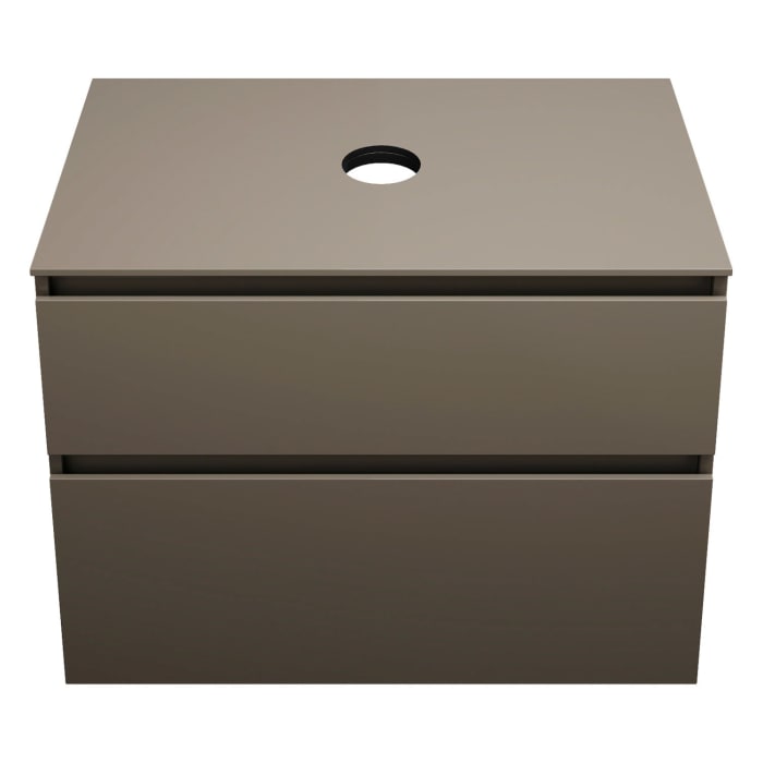 burgbad Lin20 Waschtischunterschrank mit Konsolenplatte 80 cm, 2 Auszüge, Beckenausschnitt mittig