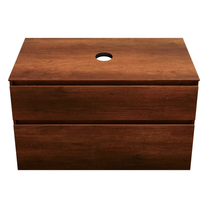 burgbad Lin20 Waschtischunterschrank mit Konsolenplatte 100 cm, 2 Auszüge, Beckenausschnitt mittig