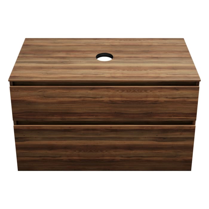 burgbad Lin20 Waschtischunterschrank mit Konsolenplatte 100 cm, 2 Auszüge, Beckenausschnitt mittig