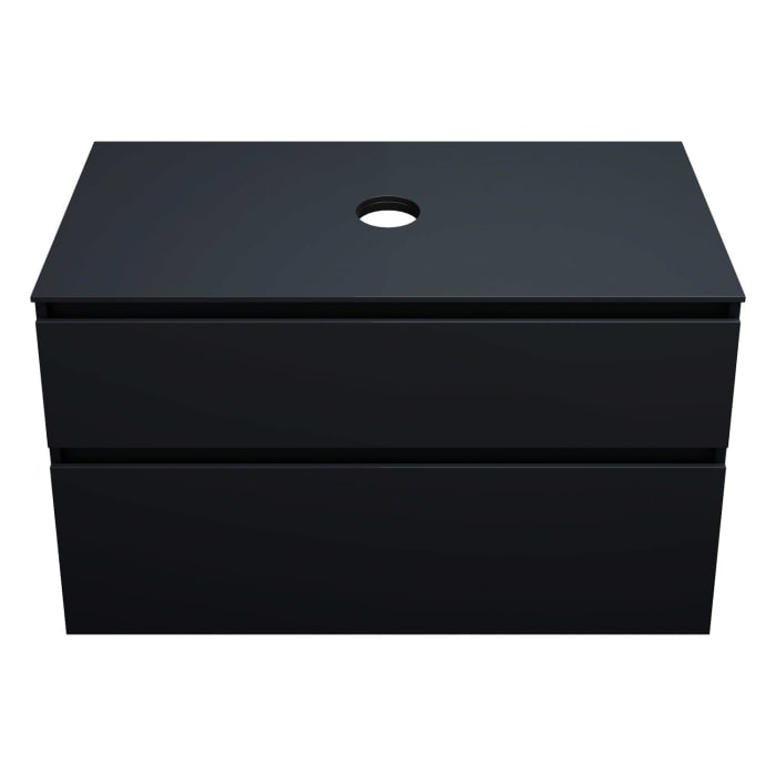 burgbad Lin20 Waschtischunterschrank mit Konsolenplatte 100 cm, 2 Auszüge, Beckenausschnitt mittig