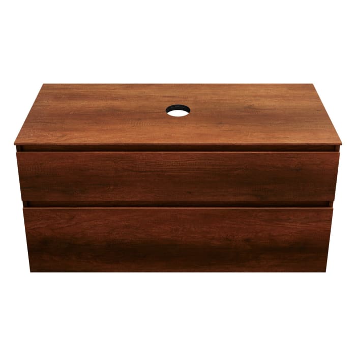 burgbad Lin20 Waschtischunterschrank mit Konsolenplatte 120 cm, 2 Auszüge, Beckenausschnitt mittig