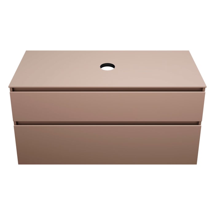 burgbad Lin20 Waschtischunterschrank mit Konsolenplatte 120 cm, 2 Auszüge, Beckenausschnitt mittig