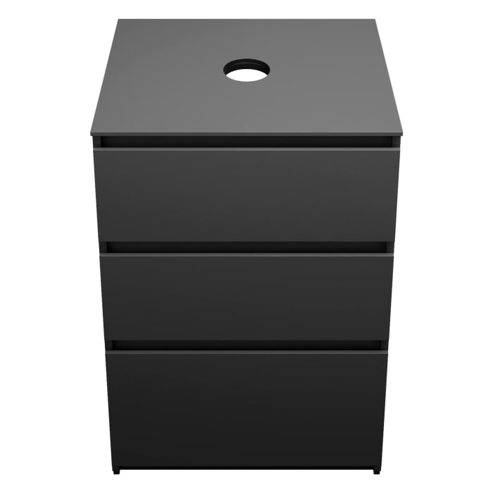 burgbad Lin20 Waschtischunterschrank mit Konsolenplatte 60 cm, 3 Auszüge, Beckenausschnitt mittig