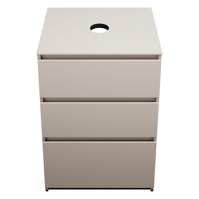 burgbad Lin20 Waschtischunterschrank mit Konsolenplatte 60 cm, 3 Auszüge, Beckenausschnitt mittig