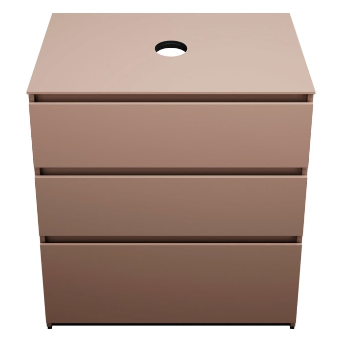 burgbad Lin20 Waschtischunterschrank mit Konsolenplatte 80 cm, 3 Auszüge, Beckenausschnitt mittig