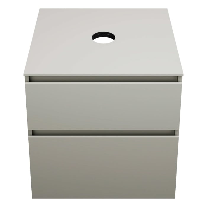 burgbad Lin20 Waschtischunterschrank mit Konsolenplatte 60 cm,  2 Auszüge, Beckenausschnitt mittig