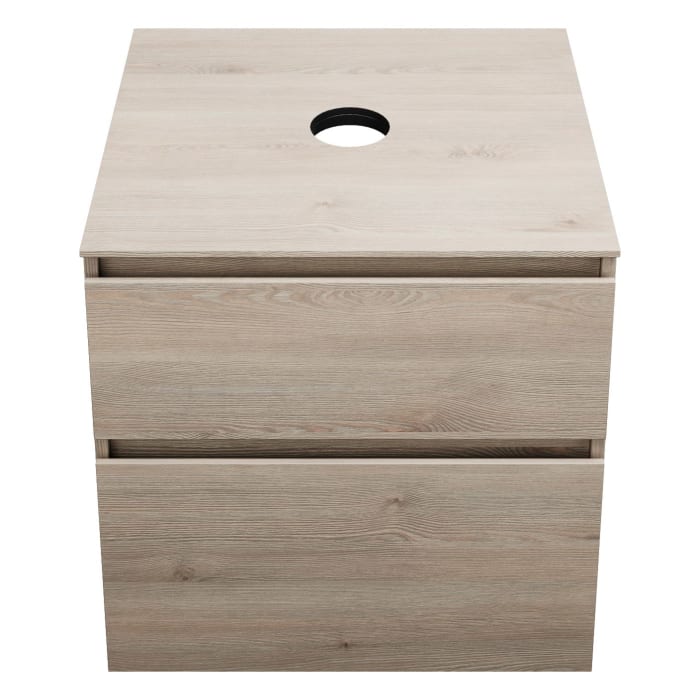 burgbad Lin20 Waschtischunterschrank mit Konsolenplatte 60 cm, 2 Auszüge, Beckenausschnitt mittig