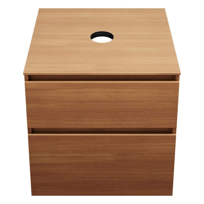 burgbad Lin20 Waschtischunterschrank mit Konsolenplatte 60 cm, 2 Auszüge, Beckenausschnitt mittig