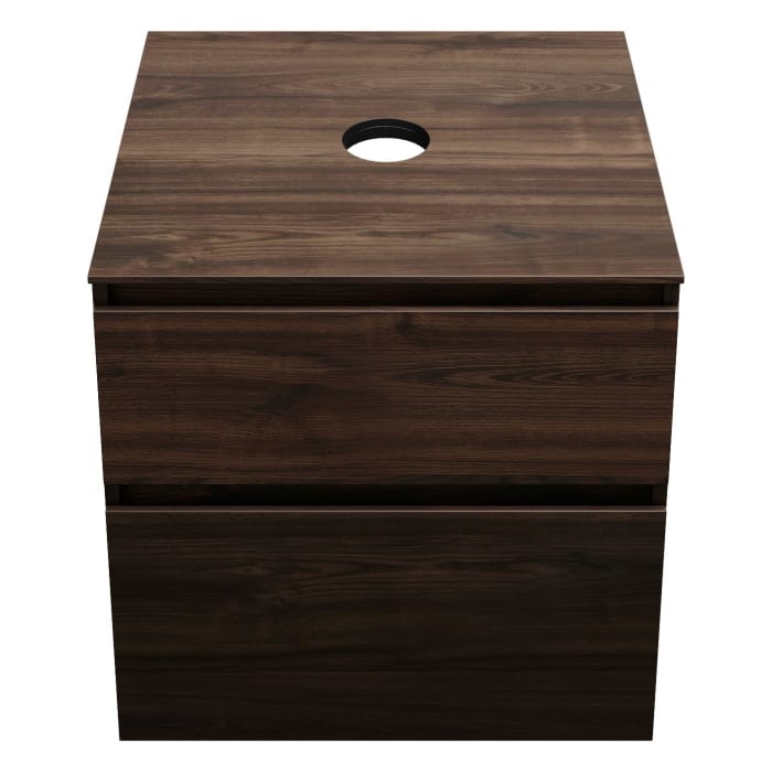 burgbad Lin20 Waschtischunterschrank mit Konsolenplatte 60 cm, 2 Auszüge, Beckenausschnitt mittig