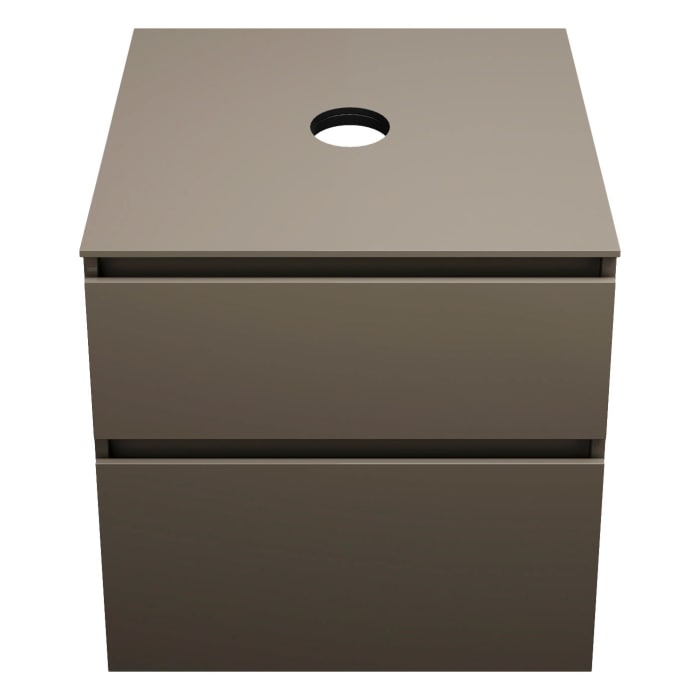 burgbad Lin20 Waschtischunterschrank mit Konsolenplatte 60 cm, 2 Auszüge, Beckenausschnitt mittig