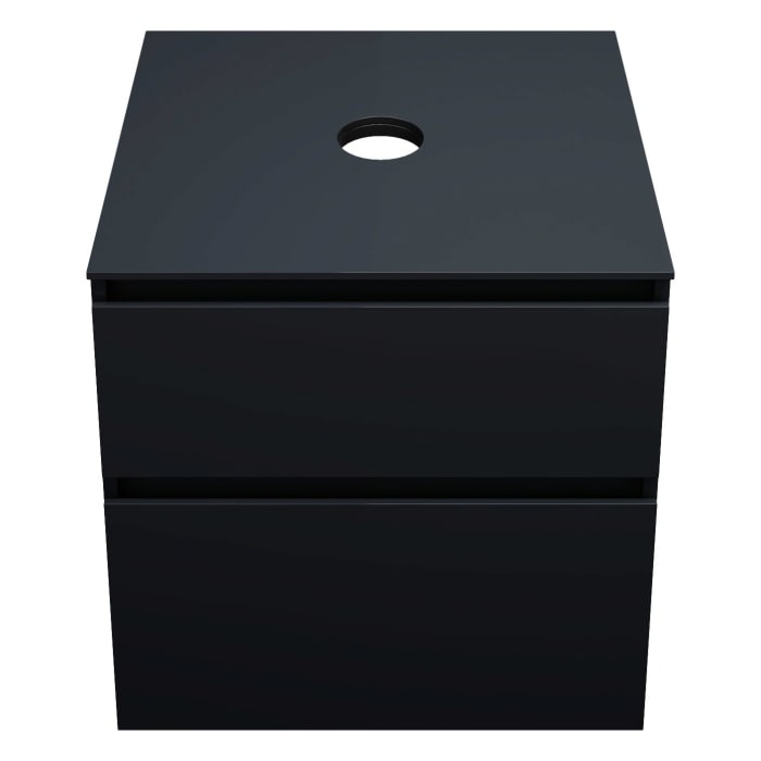 burgbad Lin20 Waschtischunterschrank mit Konsolenplatte 60 cm, 2 Auszüge, Beckenausschnitt mittig