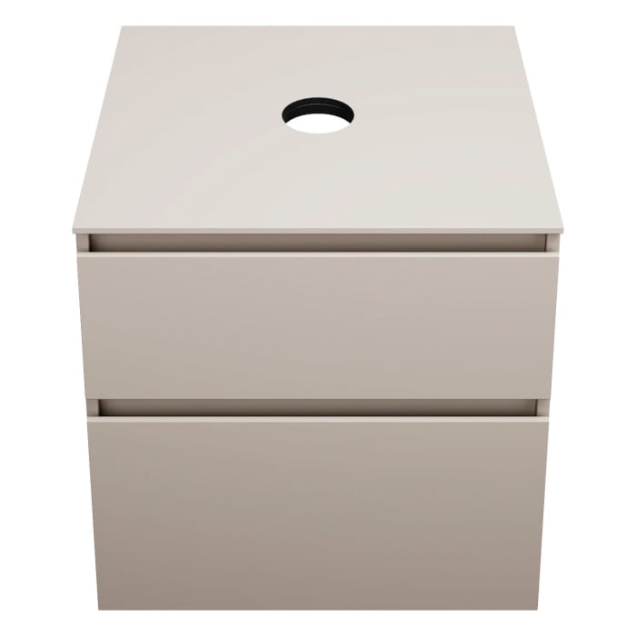 burgbad Lin20 Waschtischunterschrank mit Konsolenplatte 60 cm, 2 Auszüge, Beckenausschnitt mittig